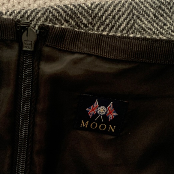 Hobbs London Moon Black White Wool Skirt Classic A-Line Above Knee UK 8 US 4 EUC - Picture 6 of 7